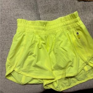 Lululemon neon running shorts